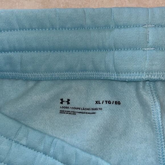 Under Armour Baby Blue Cotton Blend Loose Elastic PullOn Shorts w/ Drawstring-XL - Picture 8 of 12